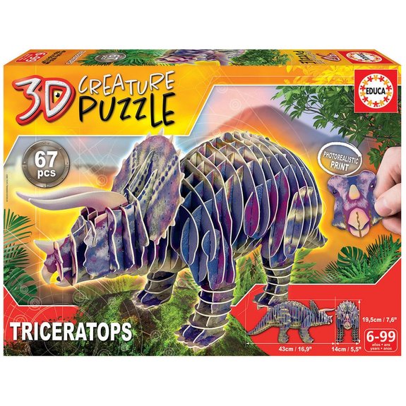 Puzzle 3D 82 pièces Triceratops