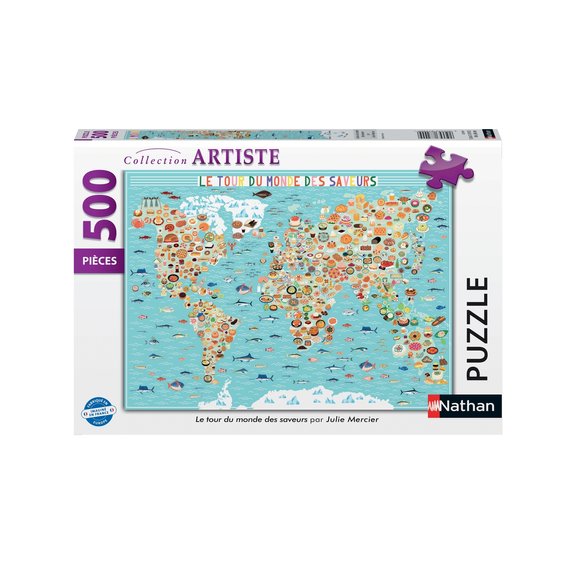 Puzzle 500 pièces Nathan Le Tour du monde des Saveurs