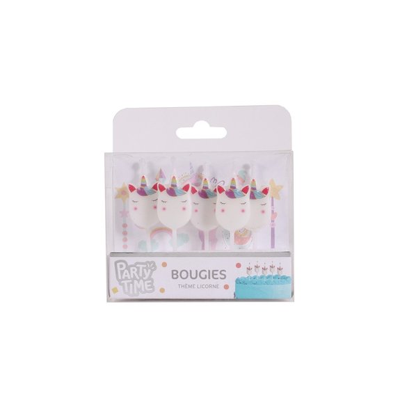 5 bougies anniversaire Licorne