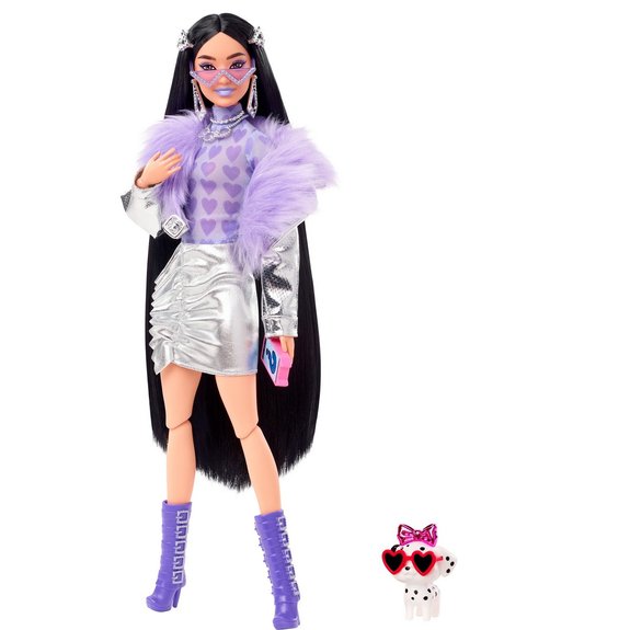 Mattel Poupée Barbie extra fourrure violette