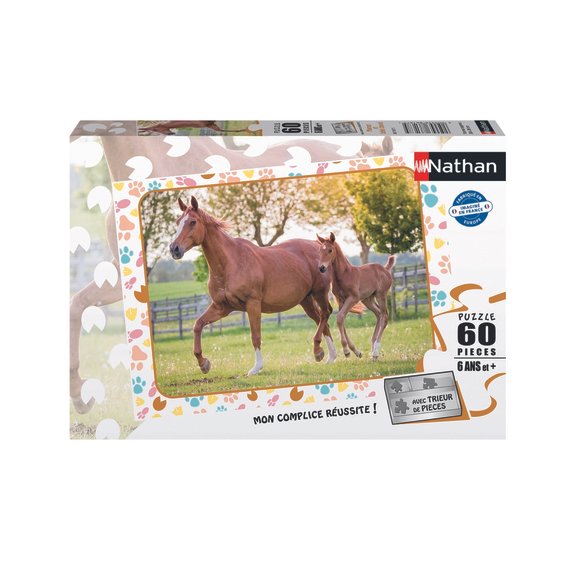 Puzzle 60 pièces Maman et Bébé Cheval