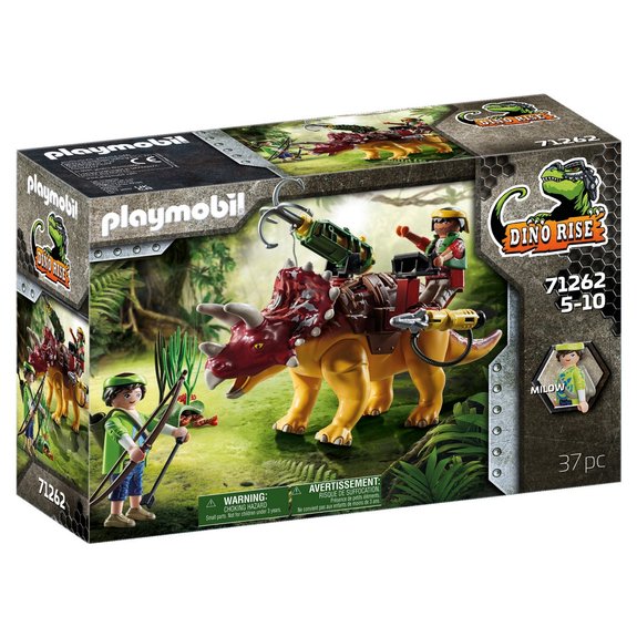 Playmobil Tricératops et soldats Dino Rise 71262
