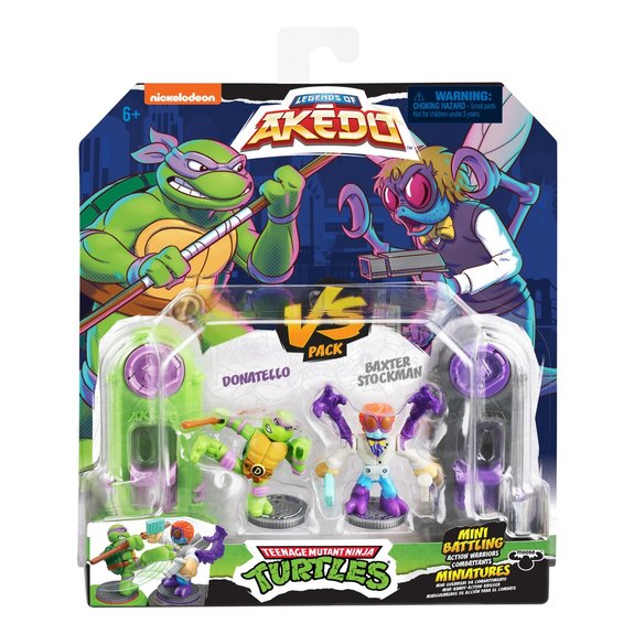Moose Akedo Tortues Ninja mini battle duel Donatello vs Baxter Stockman