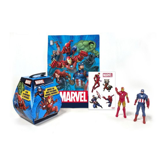 Hasbro Boite Surprise Marvel avec figurines, stickers et poster
