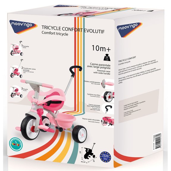 Tricycle Confort évolutif aux couleurs de Cerise & Capucine