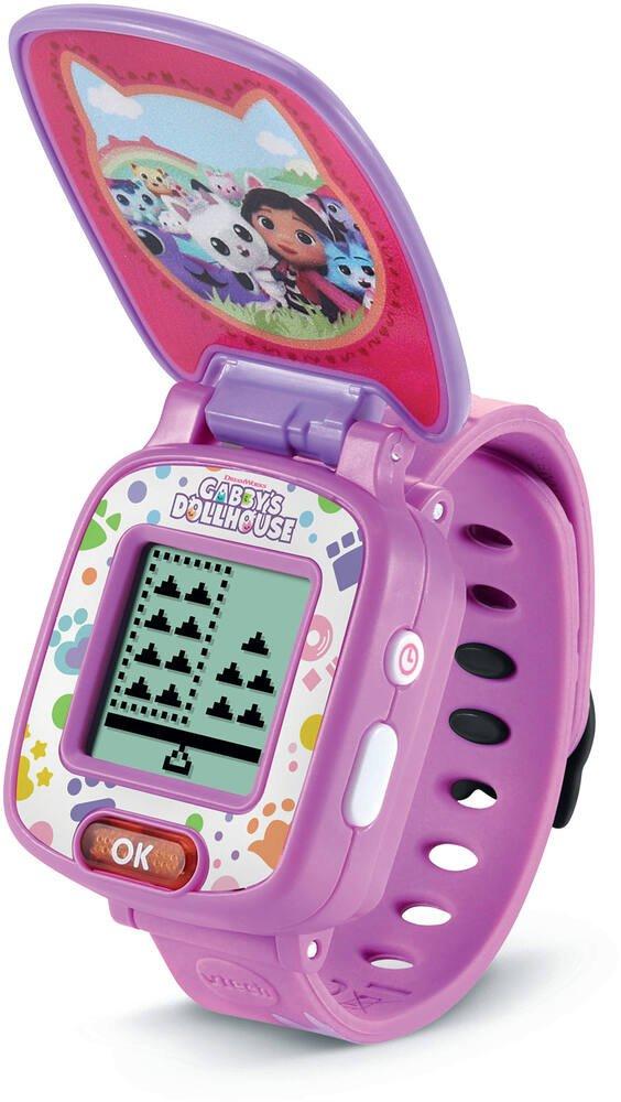 Montre Analogique D'apprentissage Pour Enfant Gabby's Dollhouse - Silicone Rose Pailleté, Longueur 22 Cm, à Partir De 3 Ans
