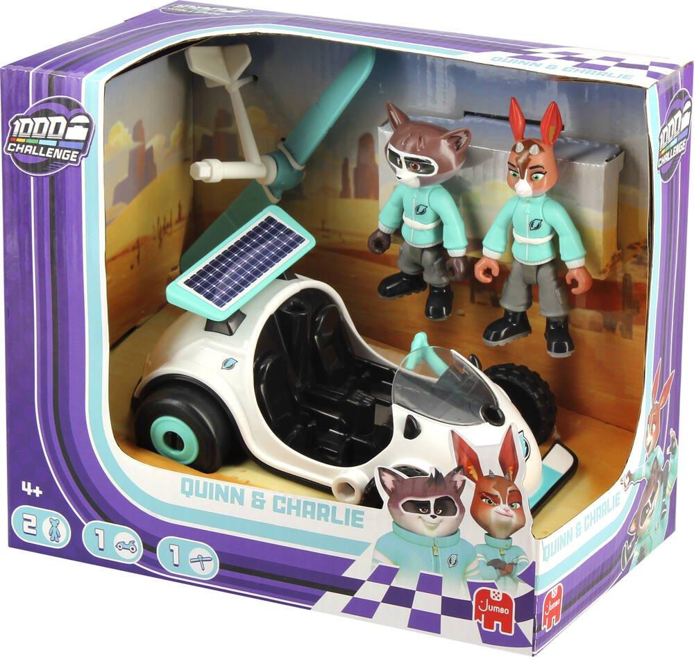 Dujardin Mille Bornes Challenge - Coffret Equipe Jaune , Zac Et Zoé - Jouets Tirés De La Série TV , Figurine Articulée Et Voiture à Collectionner , Enfant à Partir De 4