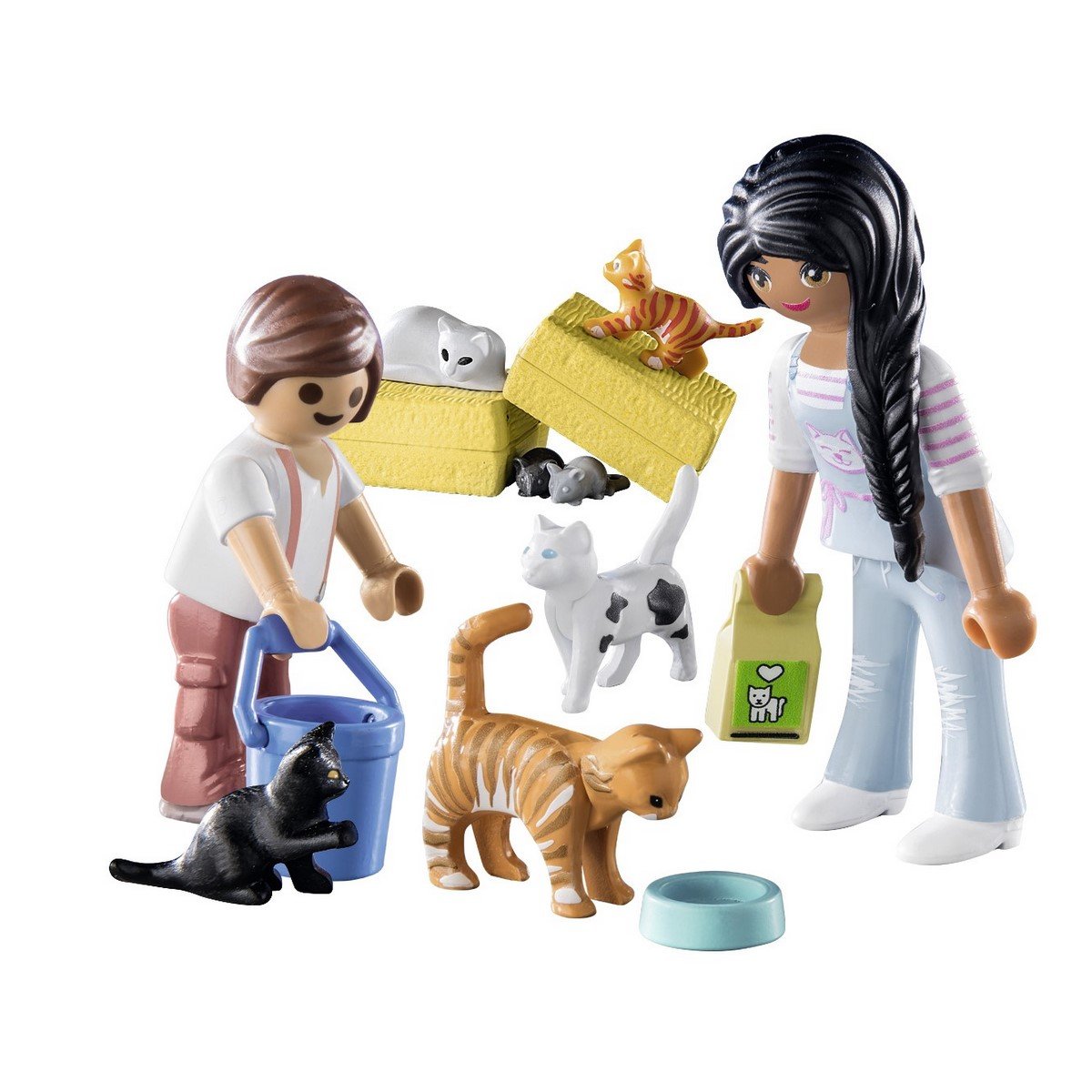Famille de chats avec femme et enfant - Playmobil 71309 - La Grande Récré
