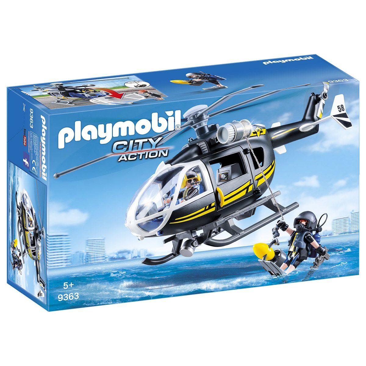Hélicoptère et policiers d'élite Playmobil City Action 9363 - Véhicules et  figurines - La Grande Récré