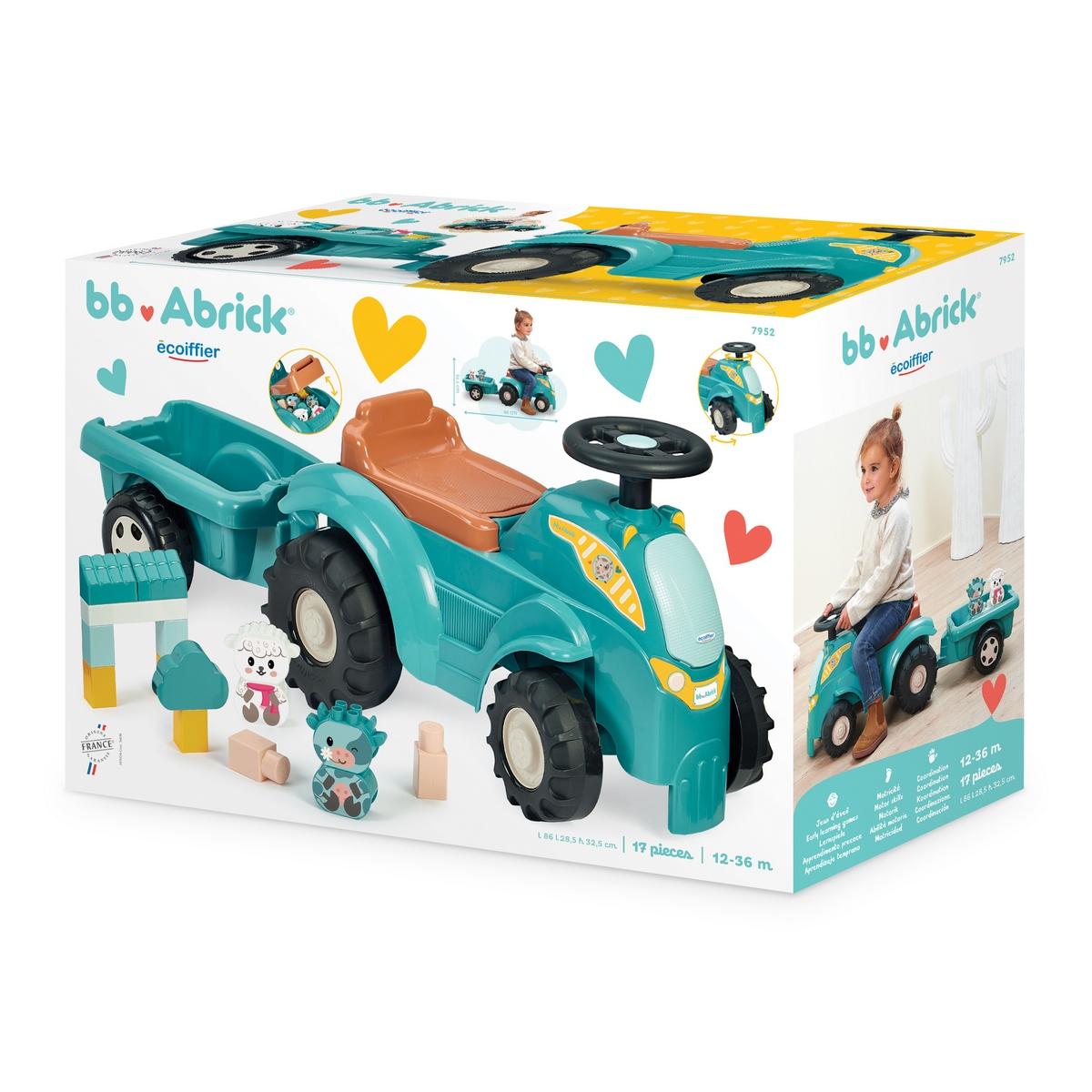 Tracteur directionnel garni avec remorque BB Abrick La Grande Récré