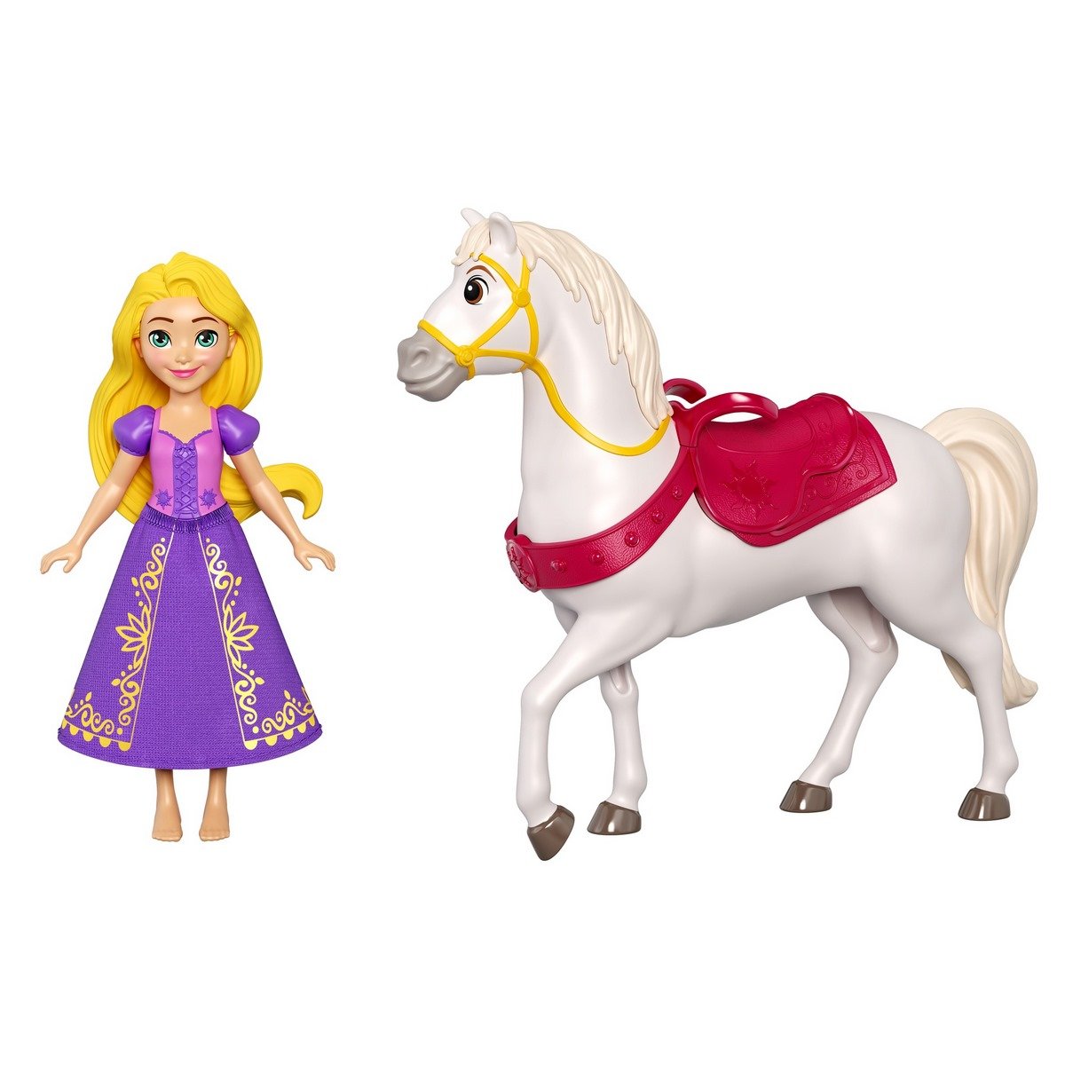 Coffret poupee disney princesse 15 cm et cheval, figurines