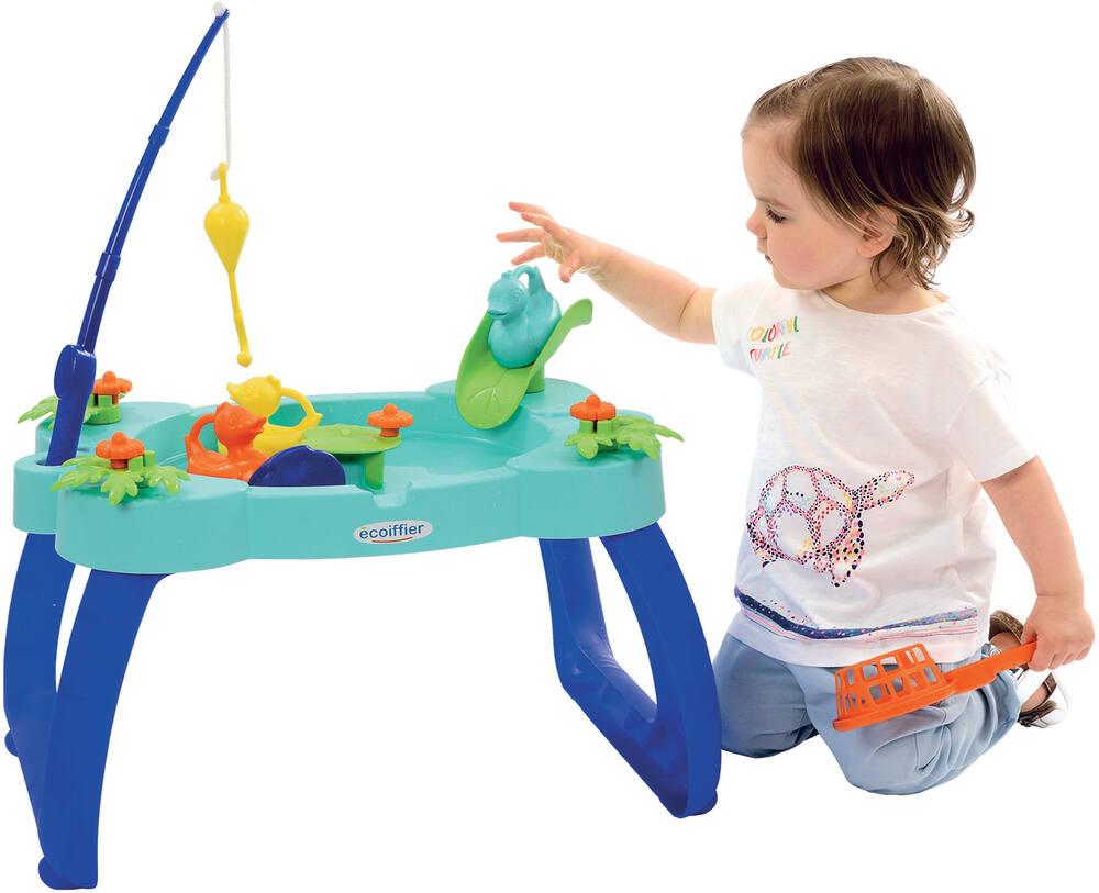 Table D’Eau Éducative Avec Jeu De Pêche – Activité Aquatique Extérieure, Hauteur Réglable, Pompe à Pluie, Dès 3 Ans