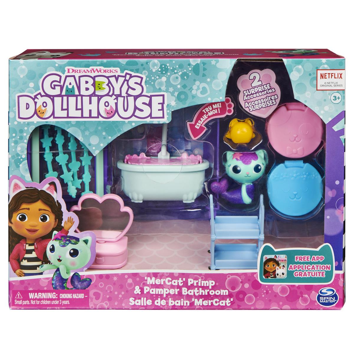 Gabby et la maison magique - Coffret piscine senchationnelle avec figurines  Gabby et Marine - Poupées