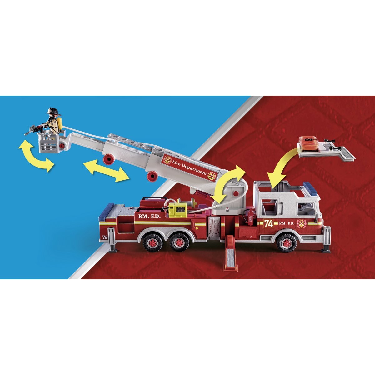 Playmobil 70935 City Action : Camion de pompiers avec échelle - N