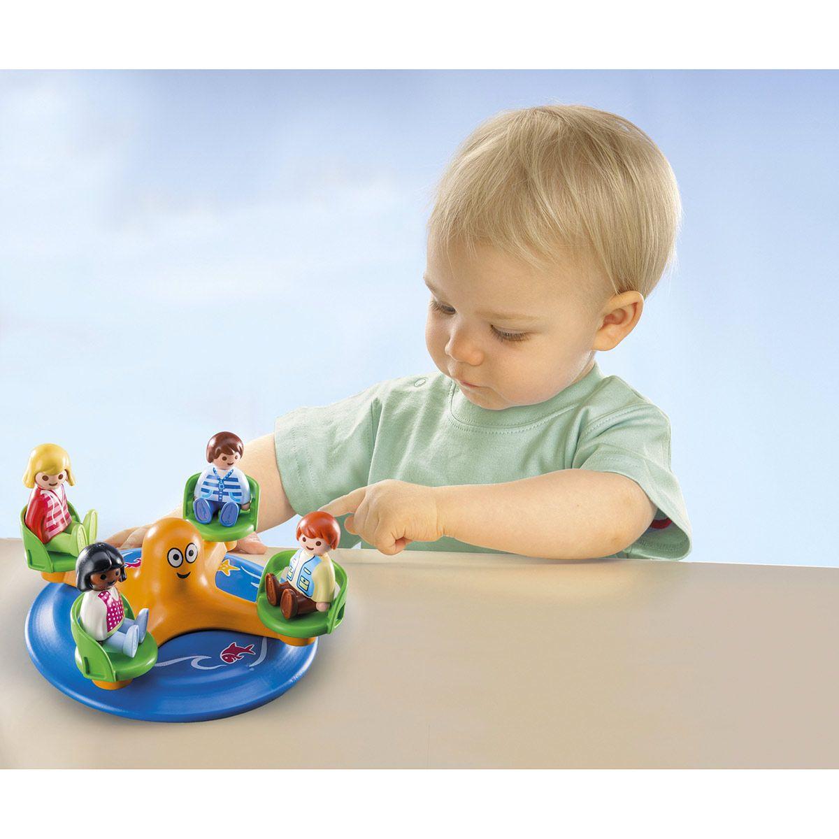 Enfants et manège Playmobil 1.2.3 9379 - Jeux de construction - La Grande  Récré