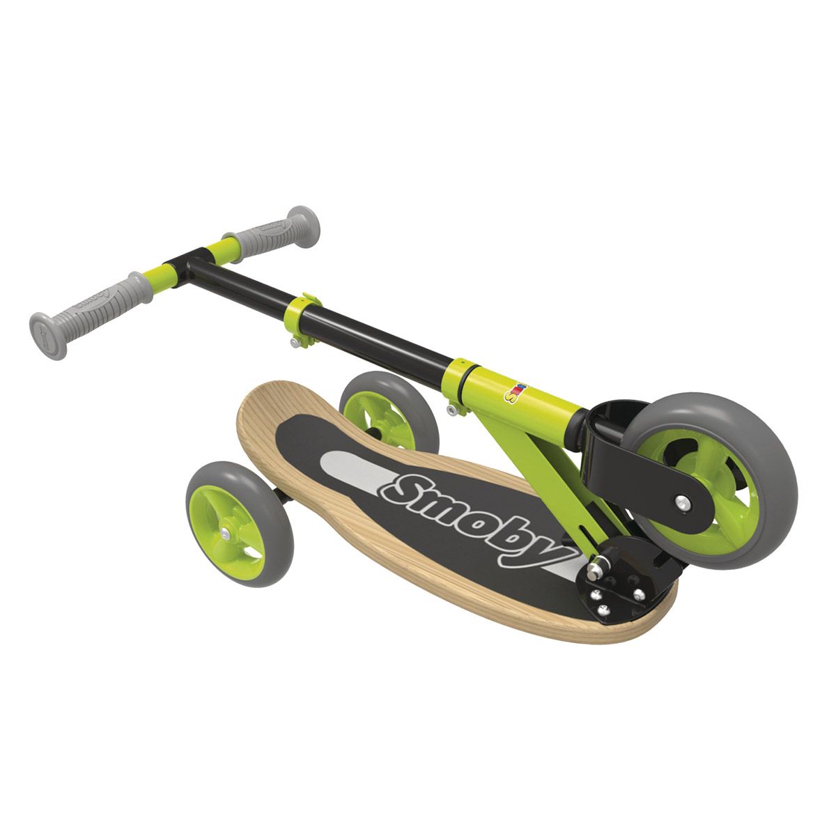 Trottinette 3 roues SCOTTI à incliner pour changer de direction, avec  plateau antidérapant en forme de skateboard, frein arrière intégré, et  guidon