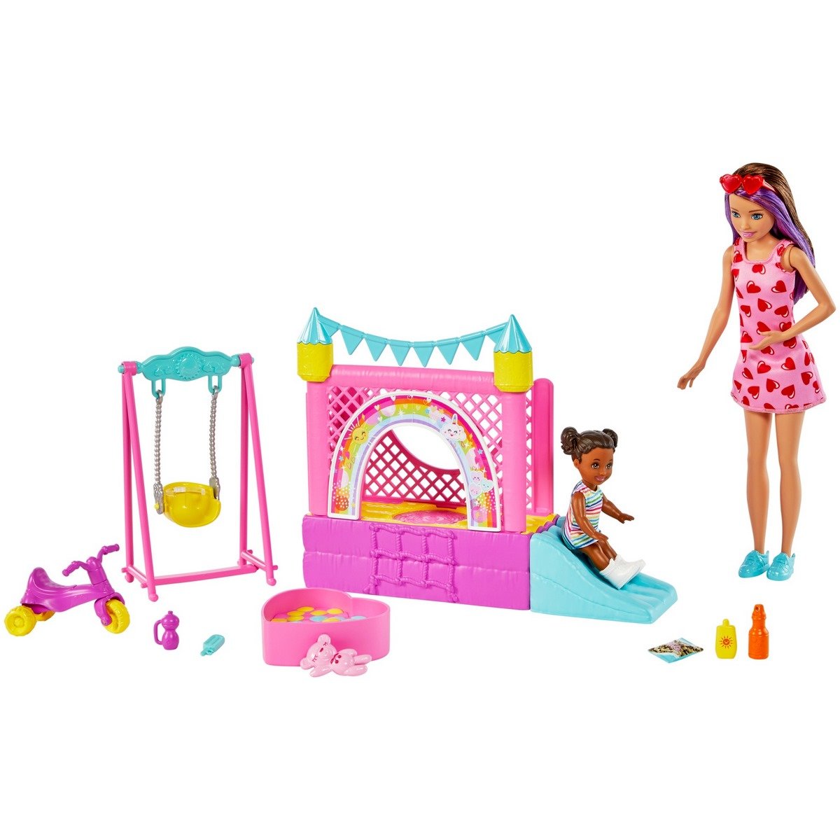 Barbie Famille coffret Piscine avec poupée Skipper baby-sitter;