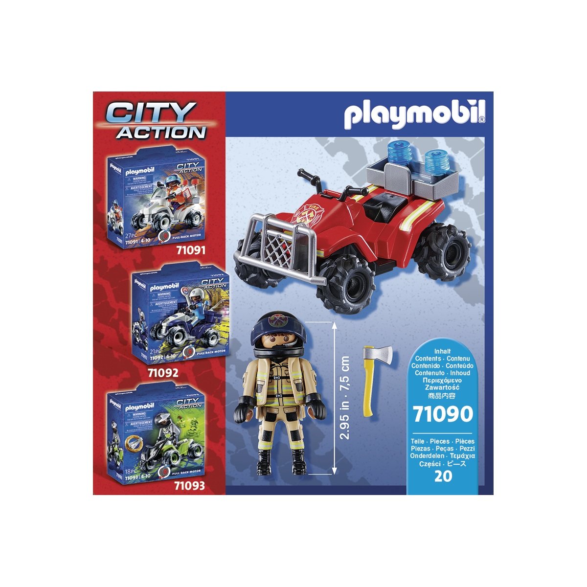 PLAYMOBIL - 71090 - Pompier et quad - Enfant 4 ans - Playmobil