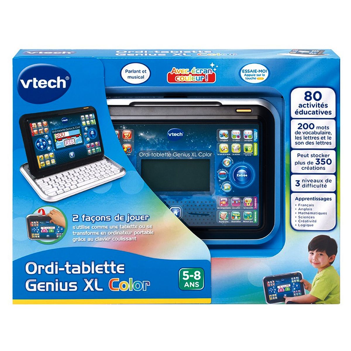 Tablette éducative Genius XL color noir Vtech – De 4 à 7 ans