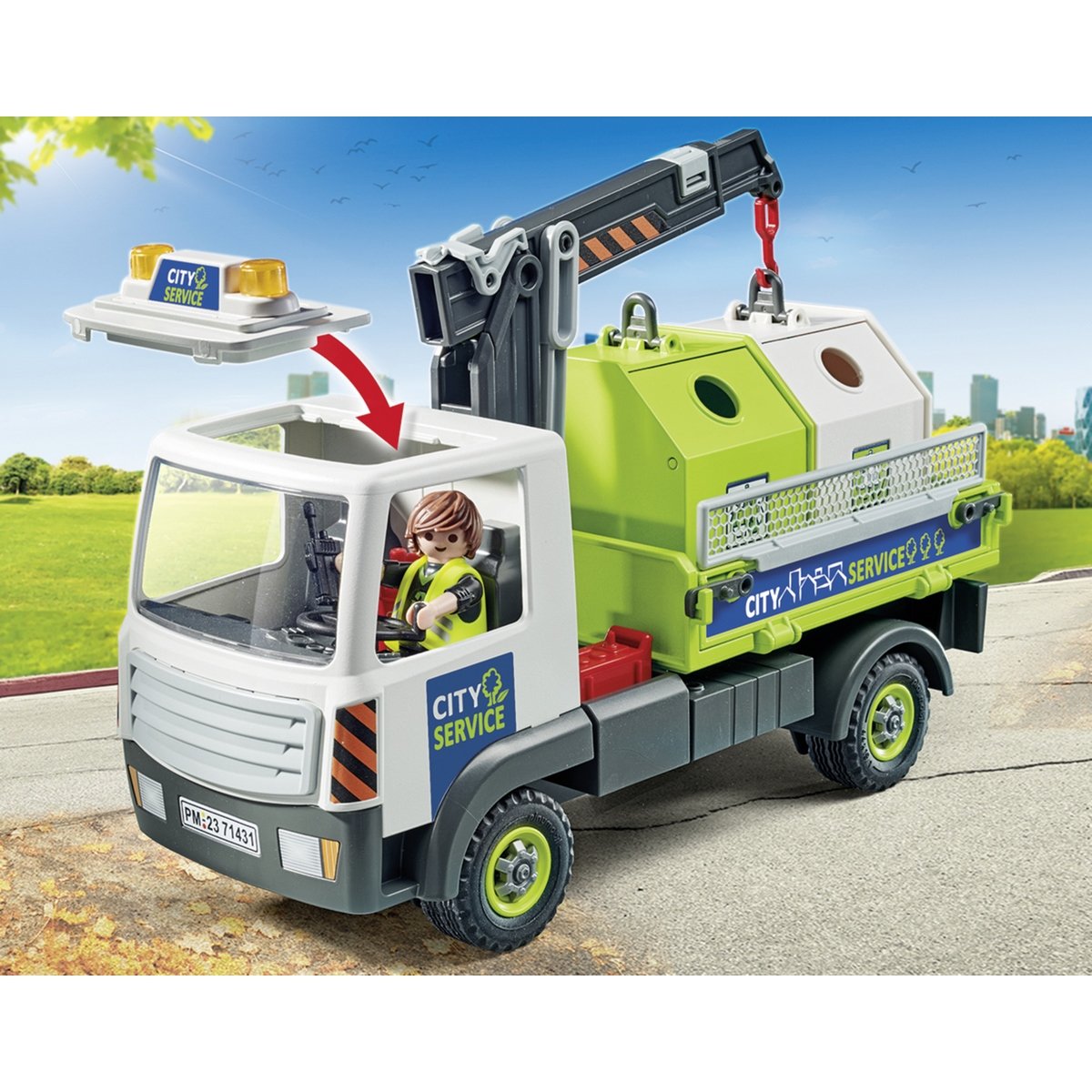 Camion-grue de recyclage de verre Playmobil City Action 71431 - La