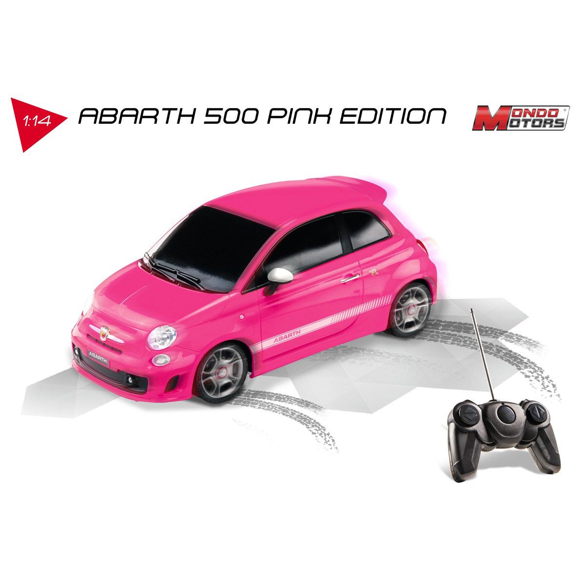 Fiat 500 Abarth rose radiocommandée 1:14 - La Grande Récré