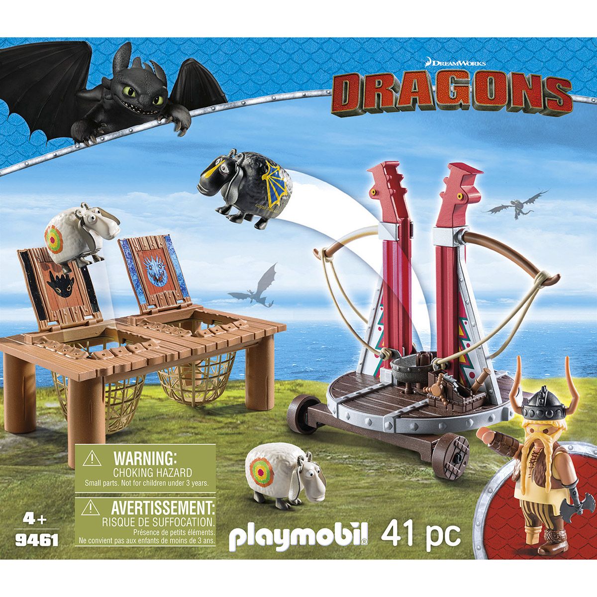 Playmobil Dragons 9461 Skaracchio avec Lanceur de Moutons