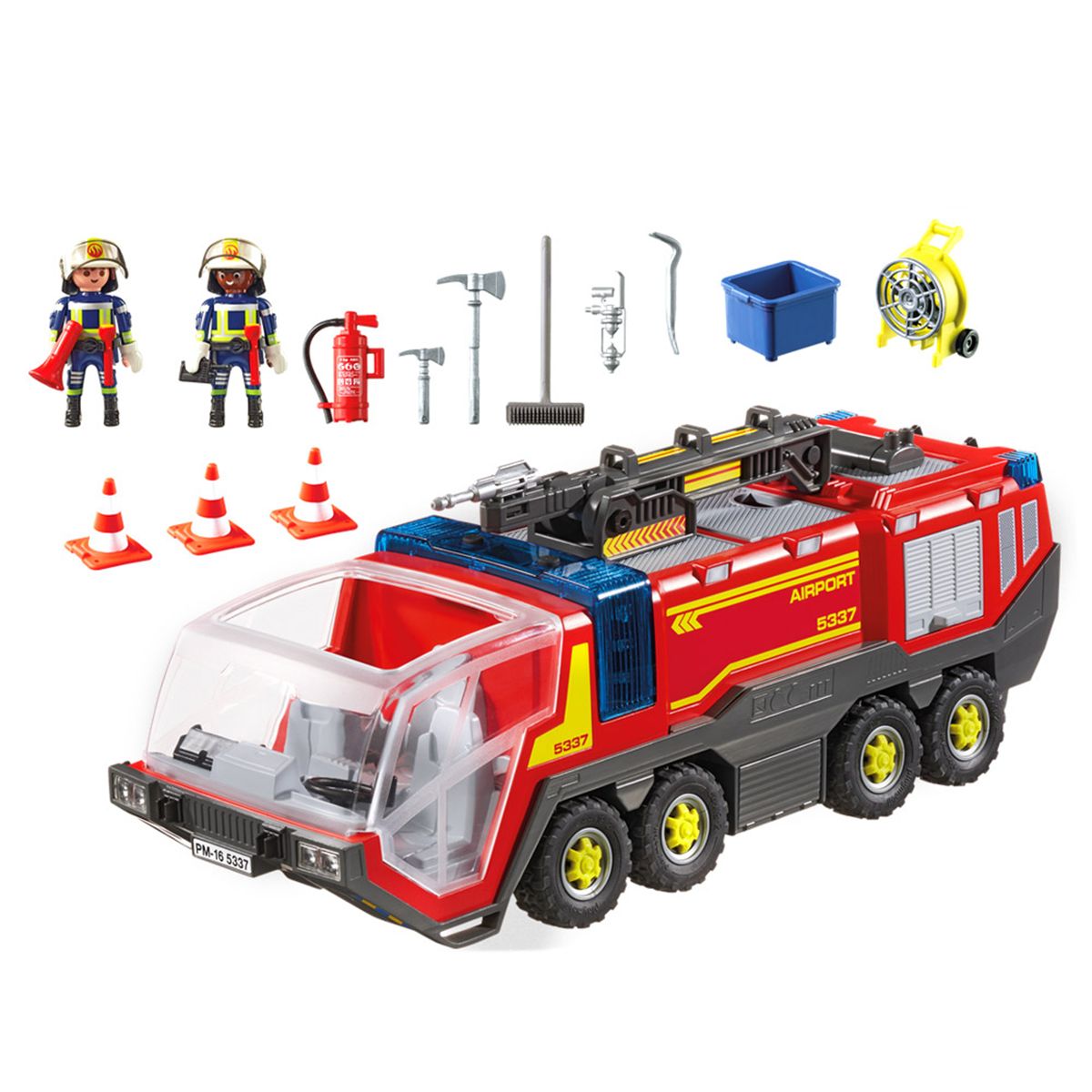 Pompiers Avec Vehicule Aeroportuaire Playmobil City Action 5337 Vehicules Et Figurines La Grande Recre