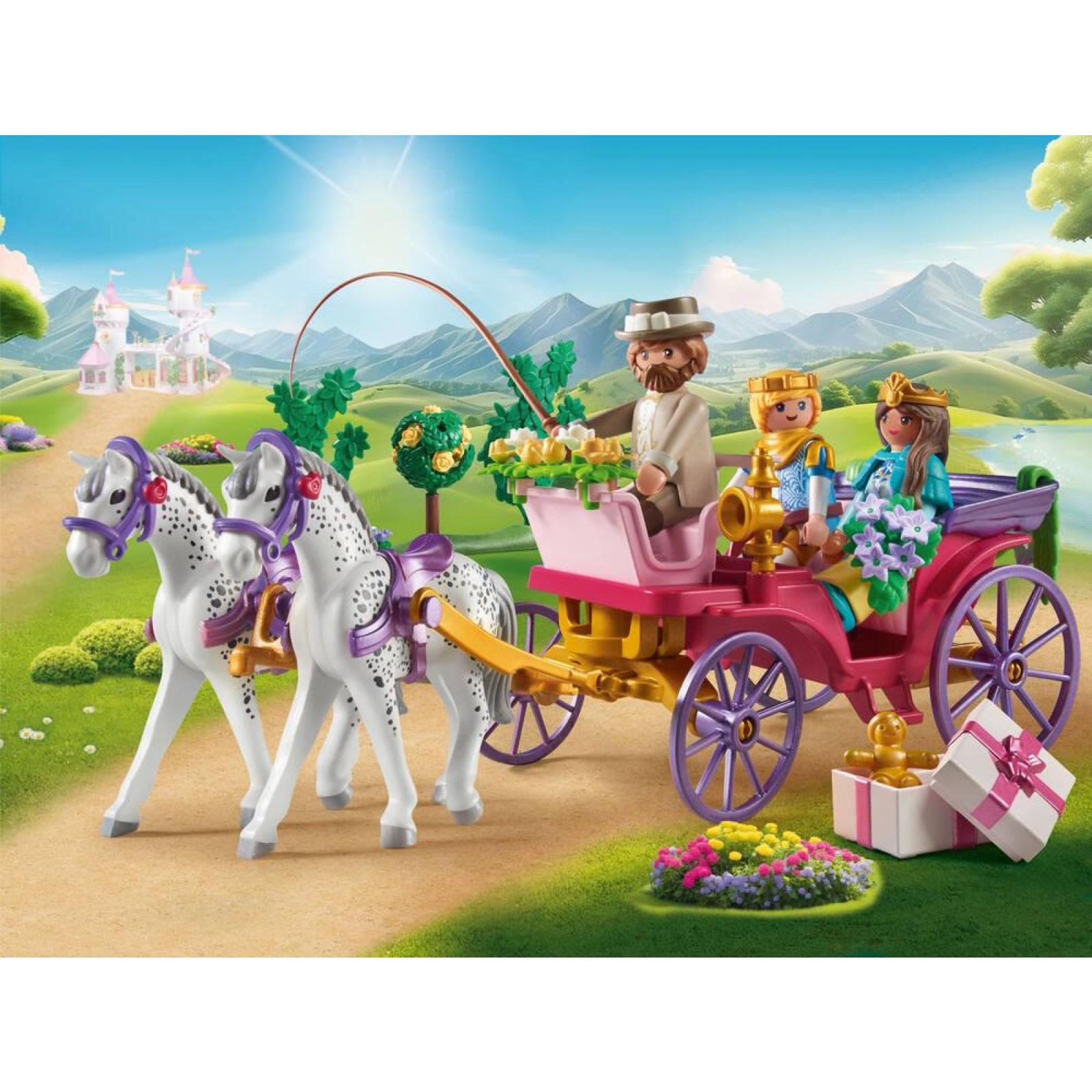 Calèche Playmobil Avec Chevaux Et Famille - Set équestre Et Ferme 1516, Occasion