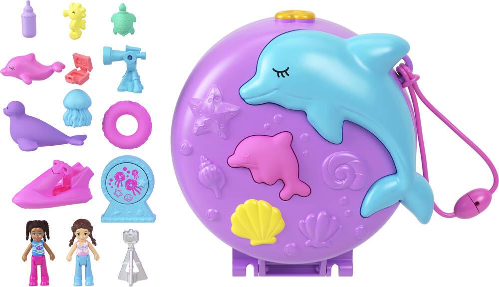 Polly pockt - sauvtag du dauphin - coffrt 2 mini-figurins t animaux au millur prix