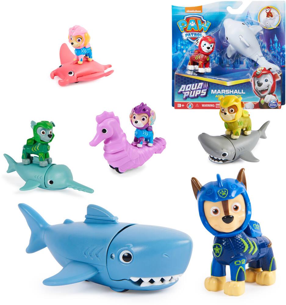 Pack de 2 figurines chiot et créature sous-marines - Aqua Pup La Pat Patrouille - La Grande Récré