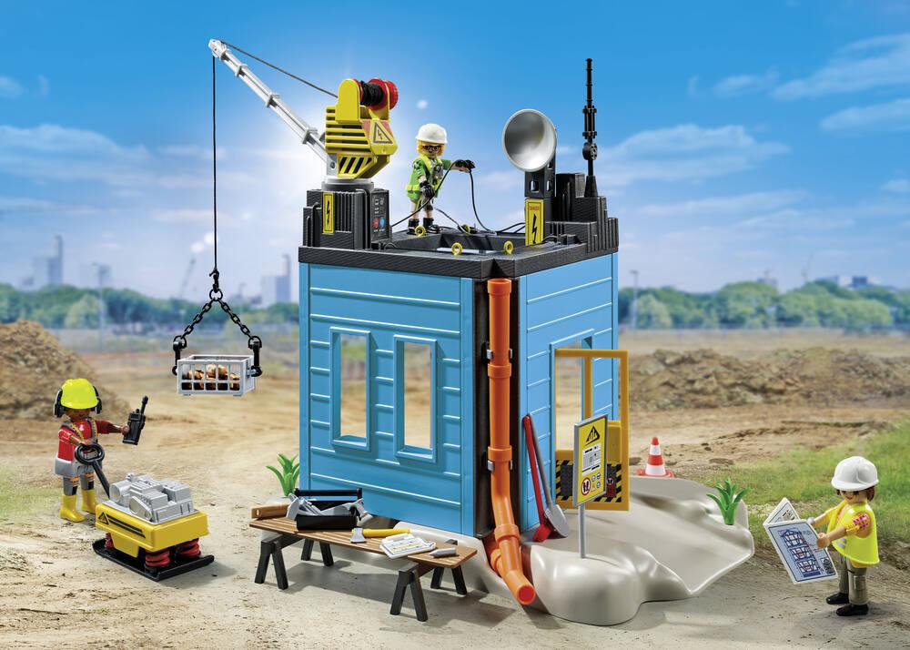 PLAYMOBIL Action Heroes 71750 Camion de chantier avec grue, ouvrier, accessoires