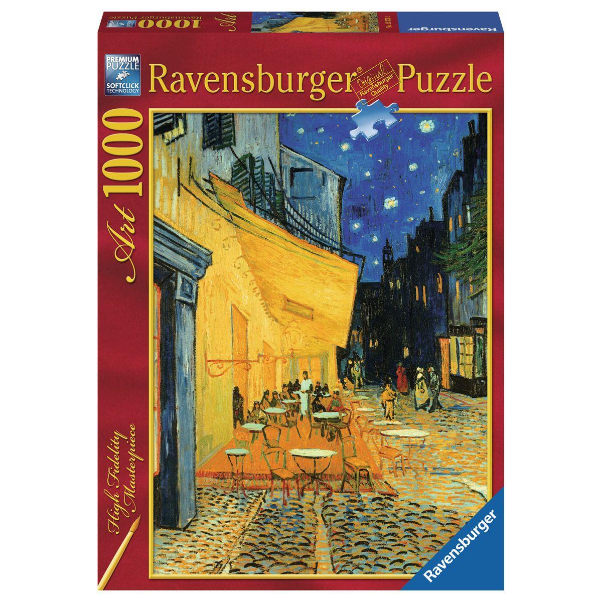 Puzzle 1000 pi?�ces : Terrasse de caf?�, le soir - Vincent Van - La Grande R?�cr?�