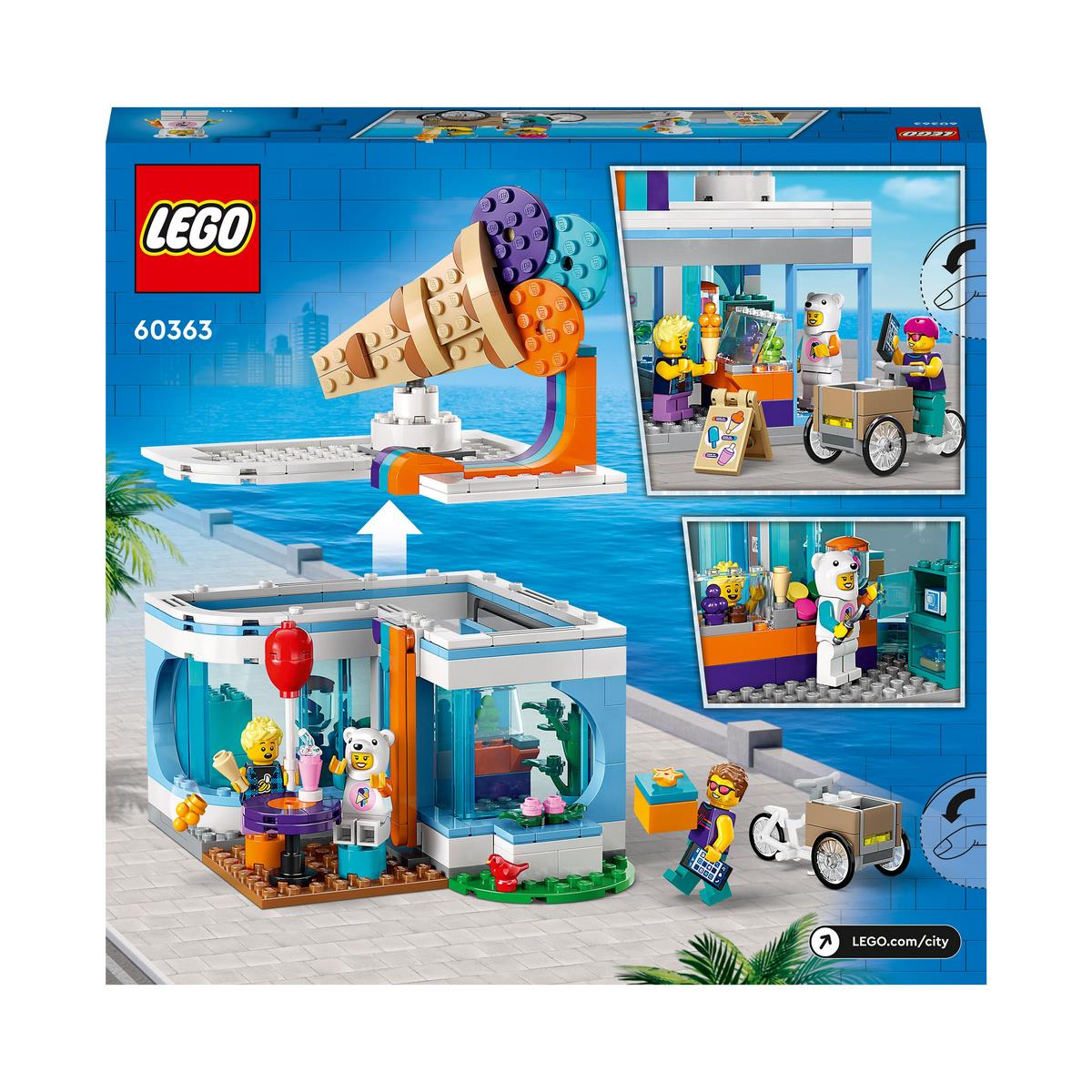 LEGO 60363 City La Boutique du Glacier, Jouet pour Enfants Dès 6 Ans avec  Vélo Cargo et 3 Minifigurines, Cadeau d'anniversaire pour Garçons, Filles,  Set 2023 : : Jeux et Jouets