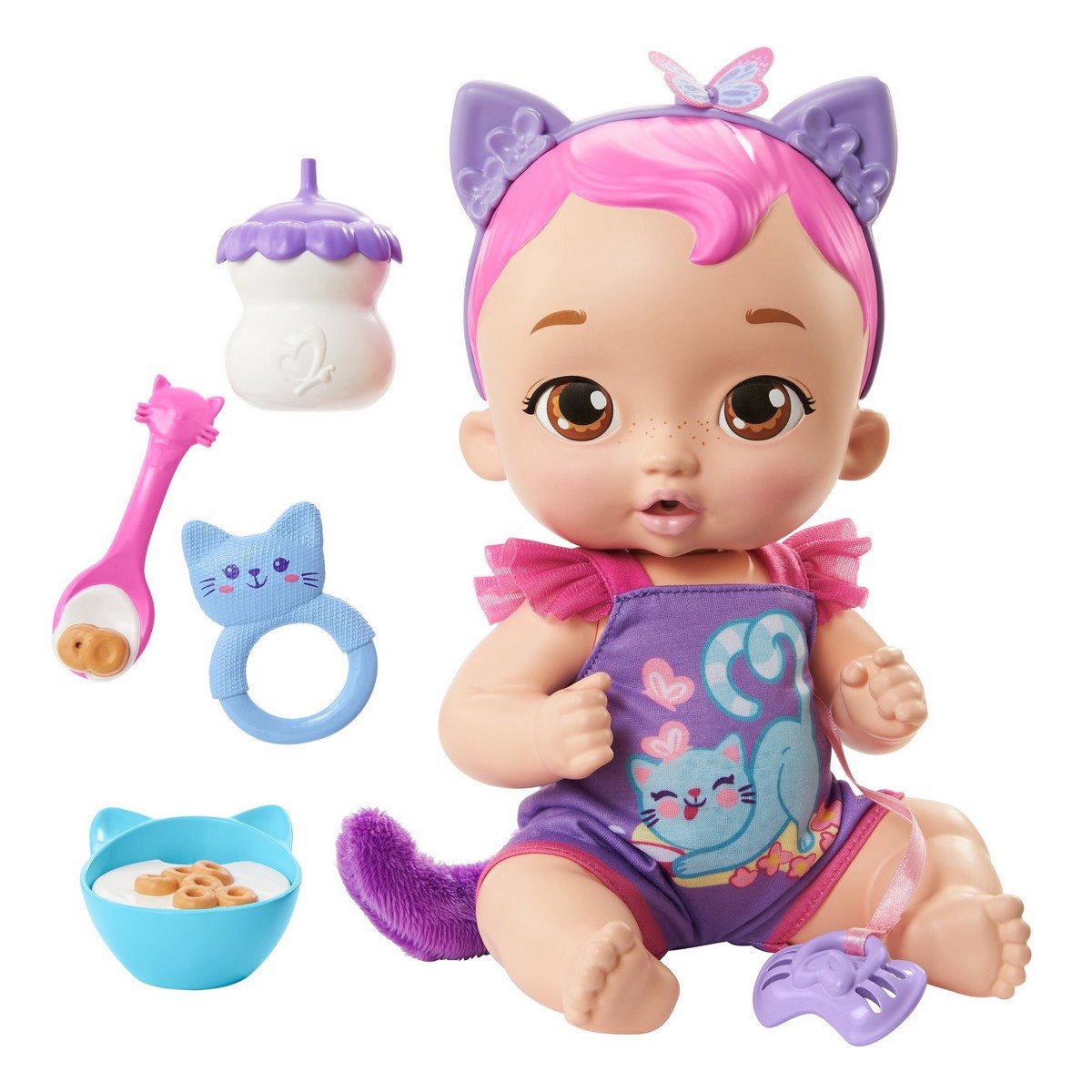 Poupée bébé avec accessoires de repas