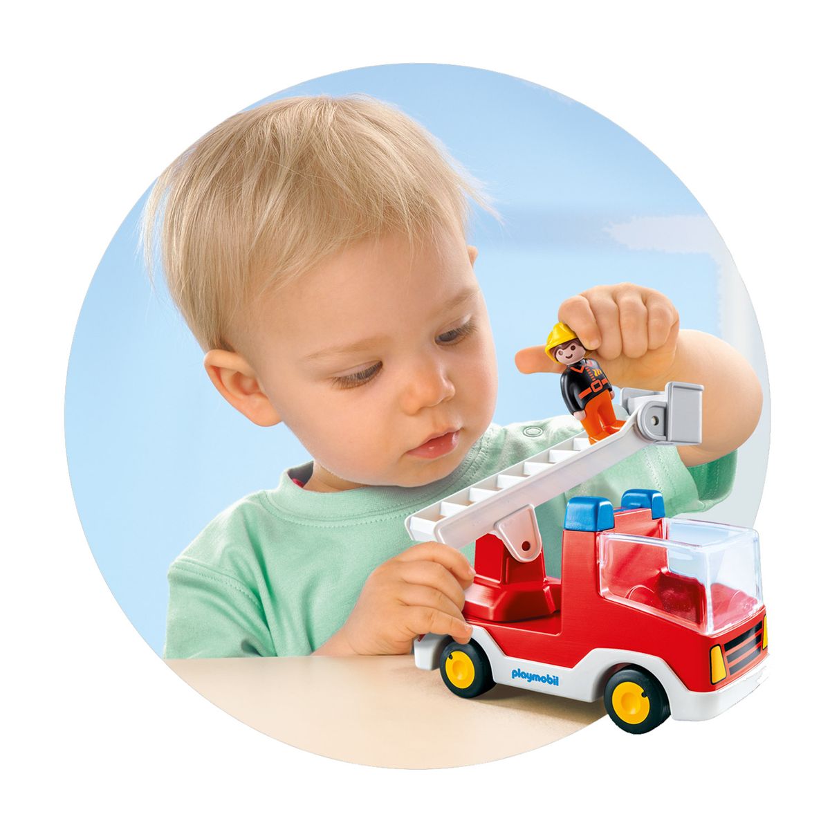 PLAYMOBIL - Camion de pompier avec échelle pivotante - Playmobil 1.2.3