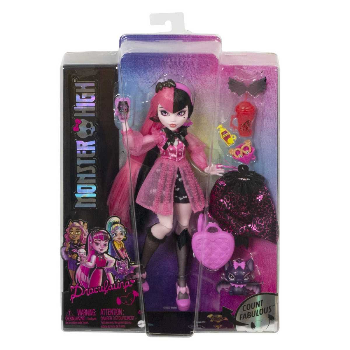 Monster High - Poupée mannequin Draculaura et sa chauve souris