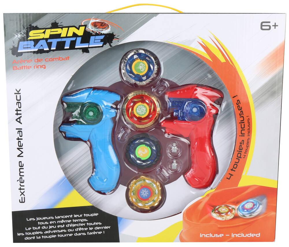 Brigamo 4 Toupies Combat Métal + Arène – Kit Starter StormGyro – Jouet Enfant 6 Ans Et +