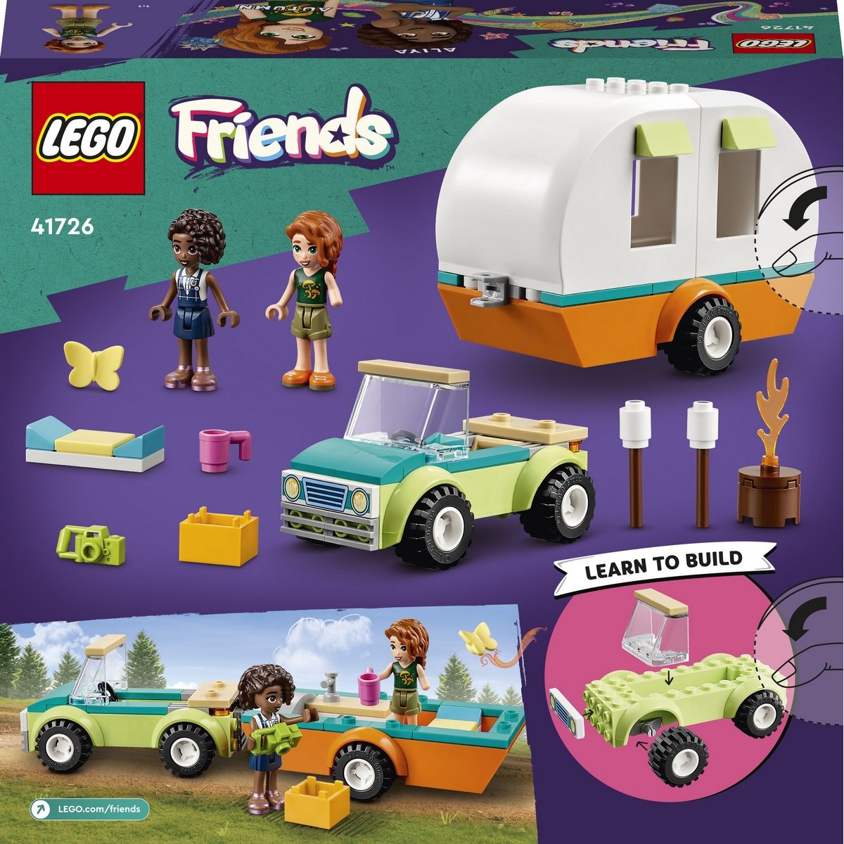 LEGO Friends 41726 Les Vacances en Caravane, Jouet Camping-Car avec Vo