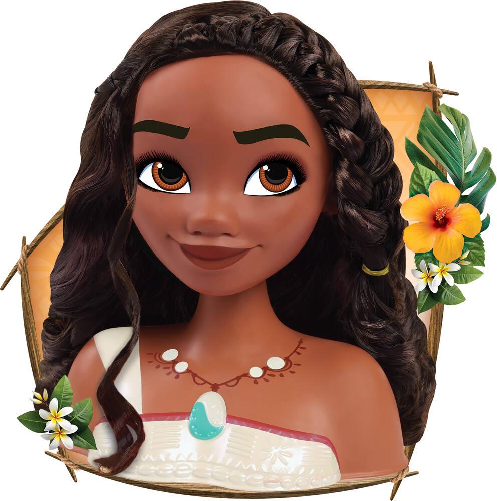 cavernedesjouets Vaiana 2 Hair Styling Head - 7 Pieces - Girl Toy Set + 1 Free Card - Hair Styling Toy - Accessories