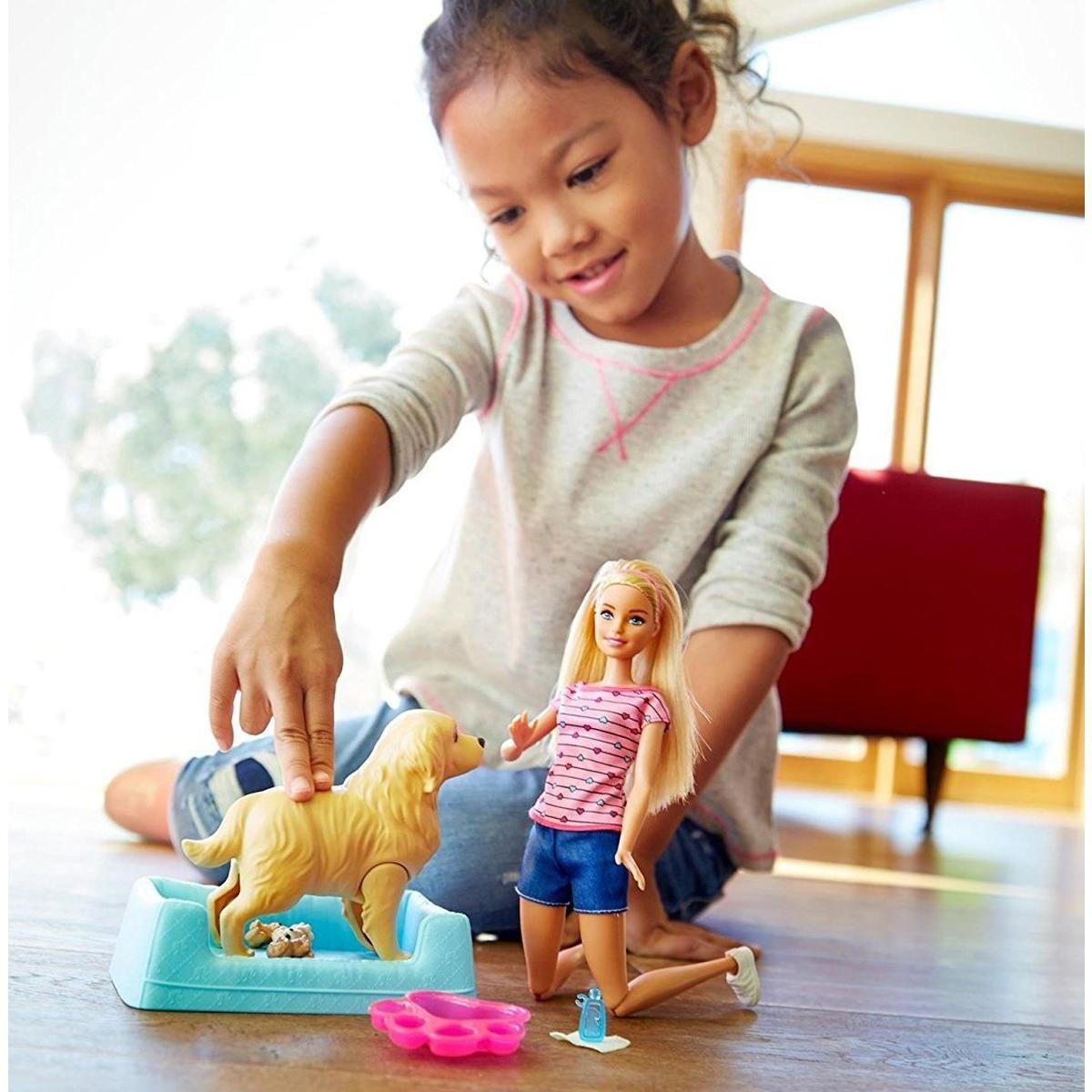 barbie avec chien et chiot