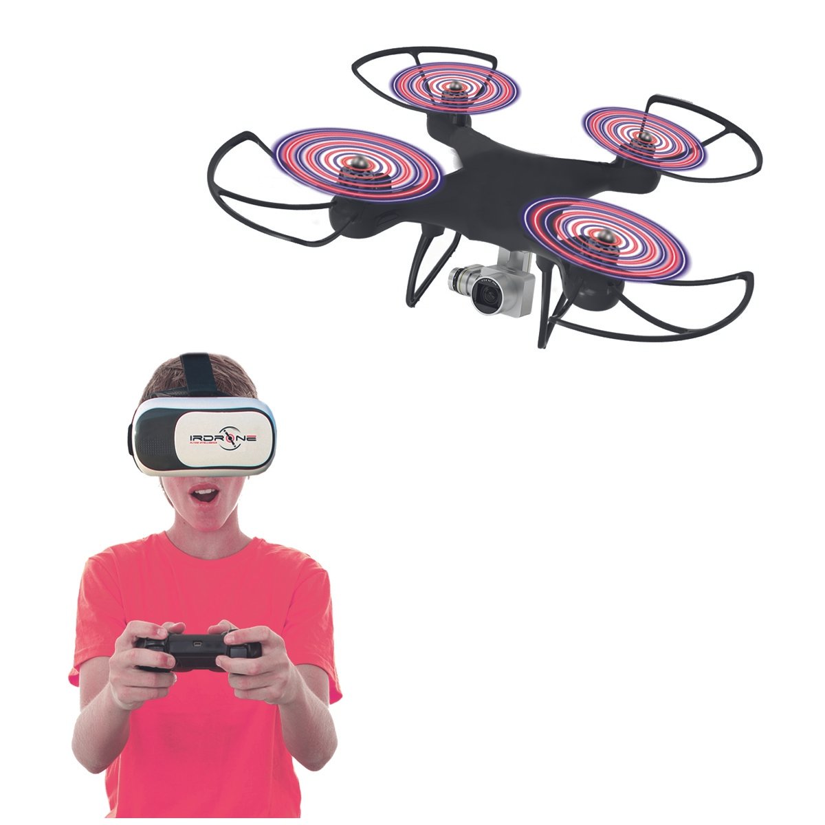 Drone GHOST VR + camera WIFI +casque de réalité virtuelle - IRDRONE -  Mr.Bricolage