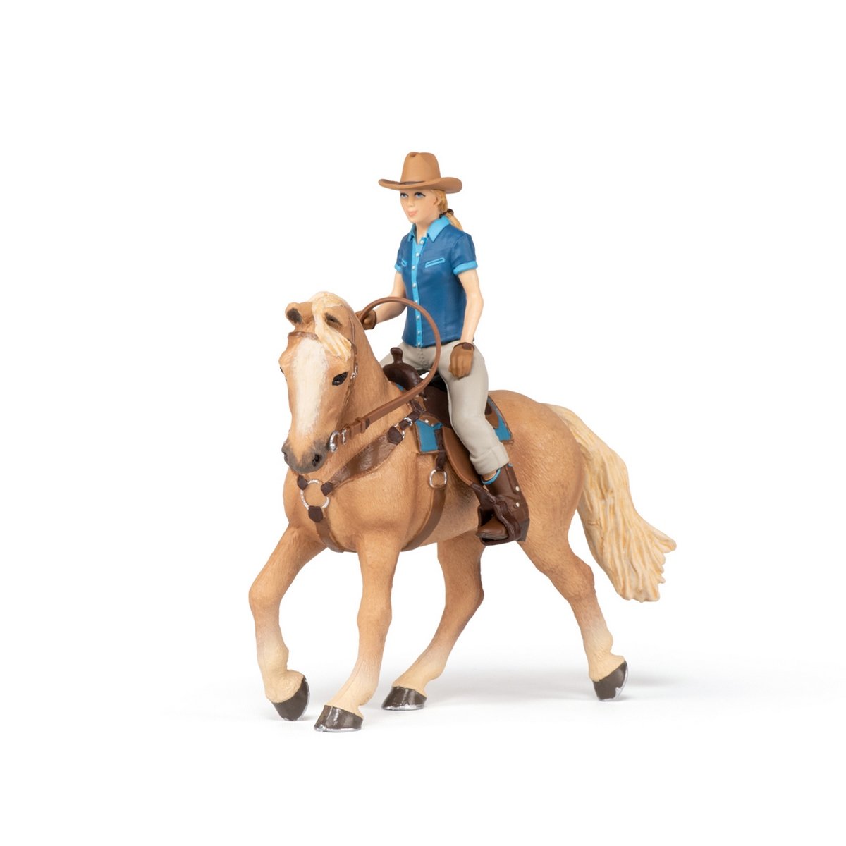 Figurine Cheval de saut d'obstacle et sa cavalière PAPO - La Grande Récré