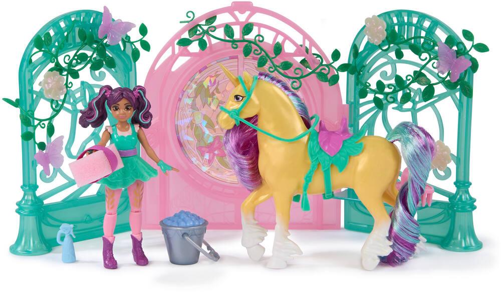 Unicorn Academy – Écurie Ava & Leaf Changeant De Couleur, Poupée 11,5 Cm Et Licorne 12,7 Cm + 15 Accessoires – Jouet Enfant 4 Ans+