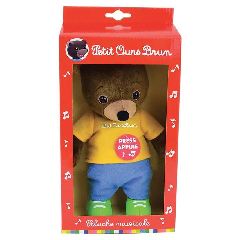 Petit Ours brun peluche musicale 21cm La Grande Recre