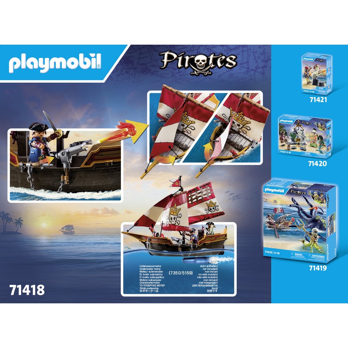 Acheter en ligne PLAYMOBIL Pirates Petit bateau pirate (71418) à