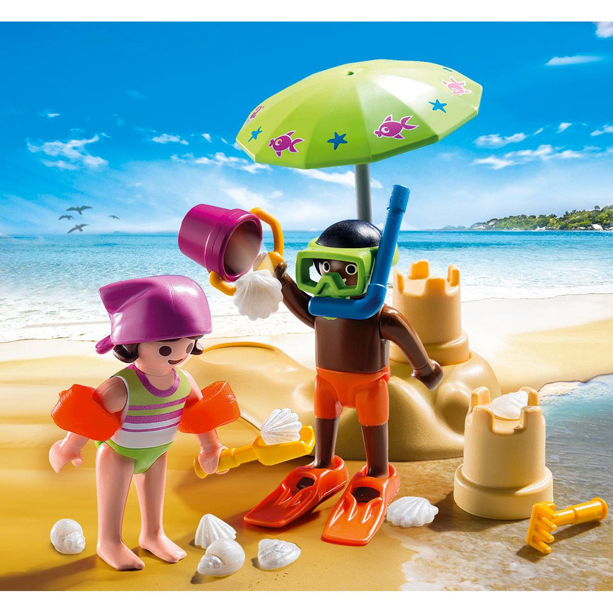 NEUF dollshouse/plage vacances Extras Playmobil sable/jouets de l'eau jaune/bleu