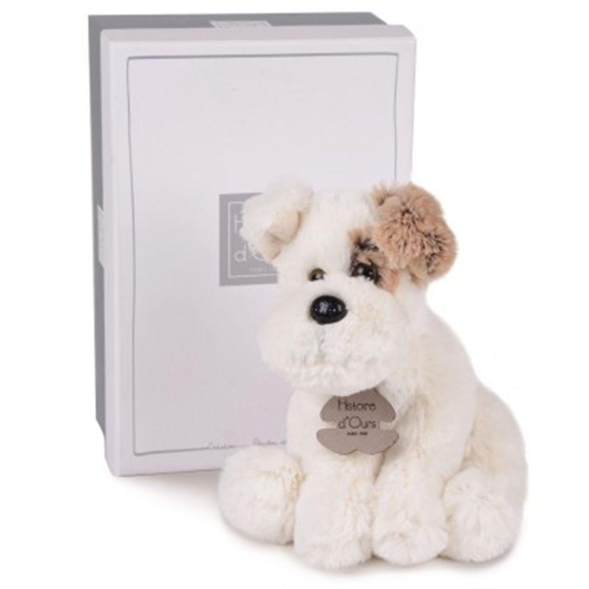 chien peluche blanc