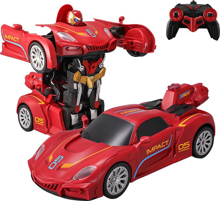 Voiture RC Transformable En Robot – 360° Rotation – Piles Incluses – Lumières Et Sons – Télécommande 2,4 GHz – Dès 4 Ans – Cadeau Noël