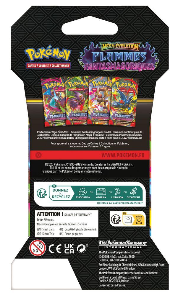 Pokémon JCC – Présentoir Boosters Méga-Évolution – Flammes Fantasmagoriques – 18 Boosters