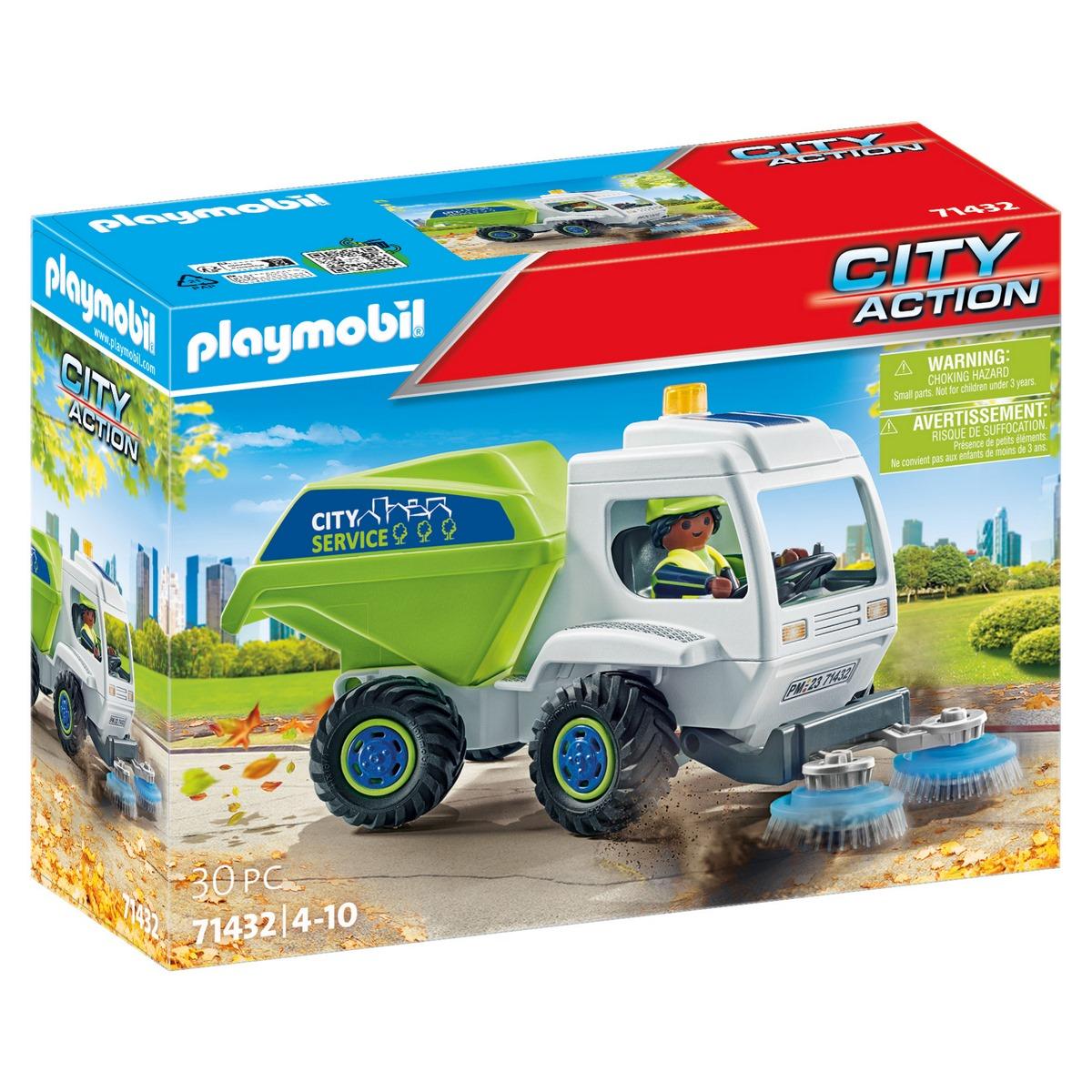 PLAYMOBIL City Action Sweeper Toy - Rotating Brushes, Figure & Accessories, For Kids 4+